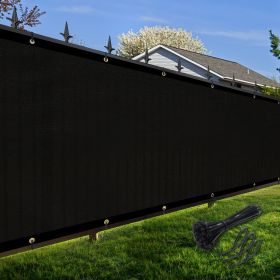 Artpuch Privacy Fence Screen Black Customized Outdoor Mesh Panels for Backyard, Balcony,Patio,Construction Site with Zip Ties (size: 4x120 ft)