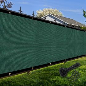 Artpuch Privacy Fence Screen Dark Green Customized Outdoor Mesh Panels for Backyard, Balcony,Patio,Construction Site with Zip Ties (size: 6x137 ft)